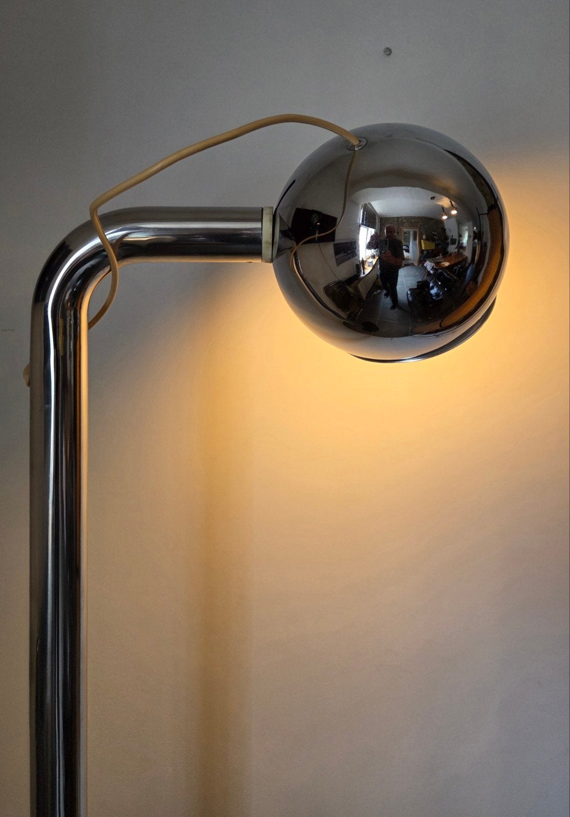 Reggiani chromen vloerlamp 1970 italiaans design, Ophalen of Verzenden, Zo goed als nieuw, 150 tot 200 cm