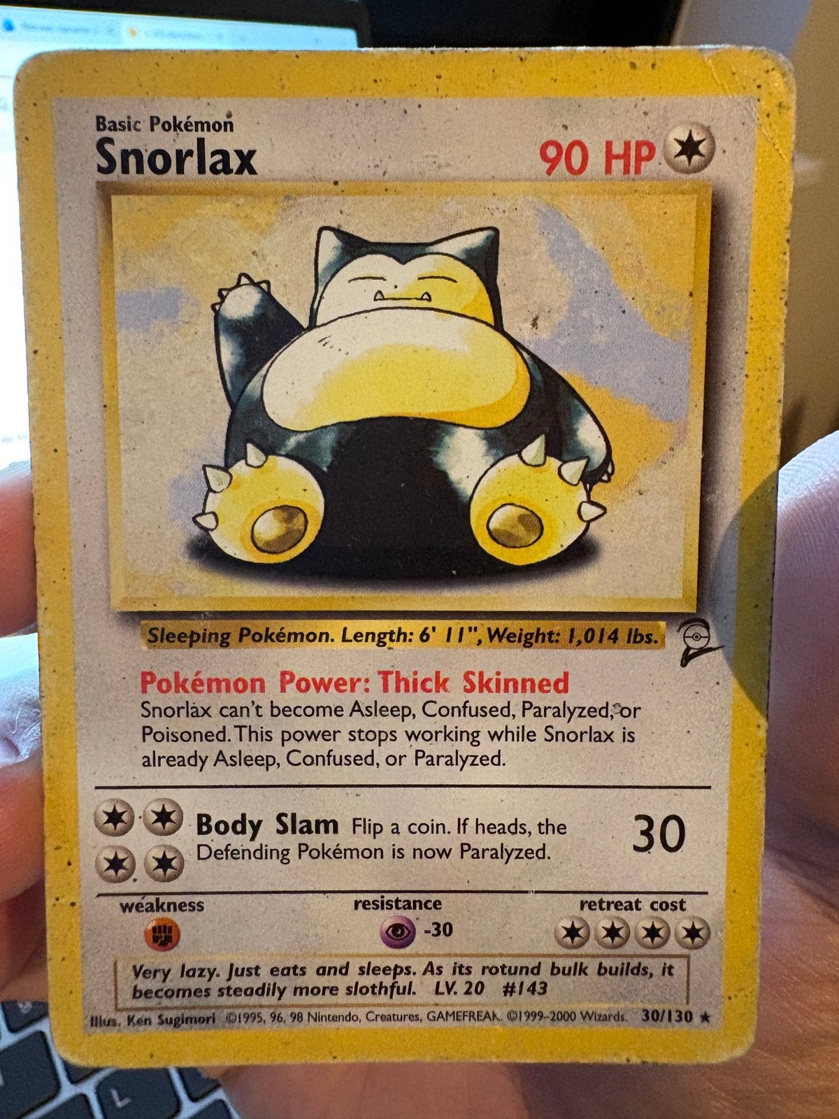 Snorlax Base Set 2 Non-Holo (30/130) PL/PO, Ophalen, Gebruikt, Losse kaart