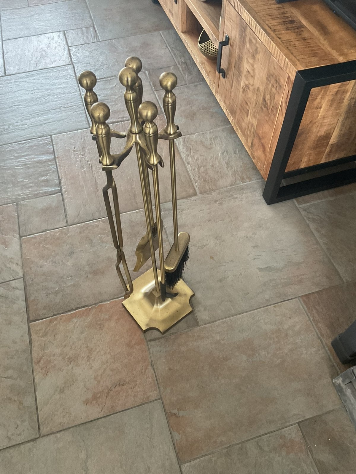Koper haardstel - Compleet en decoratief, Ophalen of Verzenden, Gebruikt