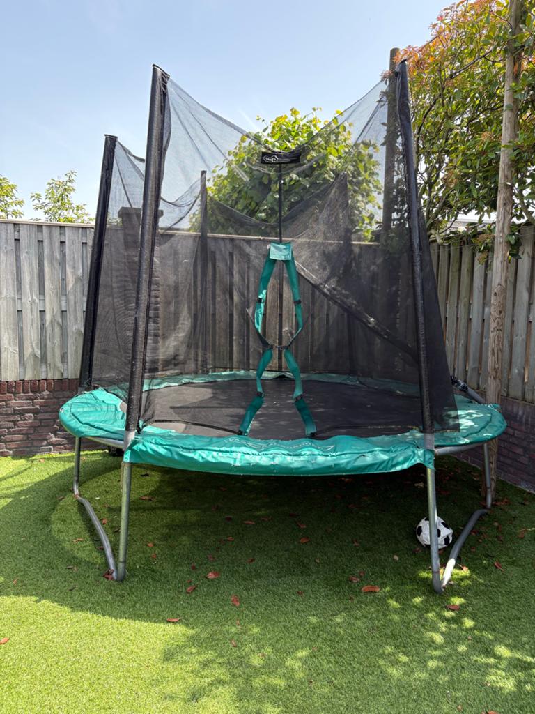 Trampoline 305 cm Cranenbroek met veiligheidsnet, Ophalen, Gebruikt