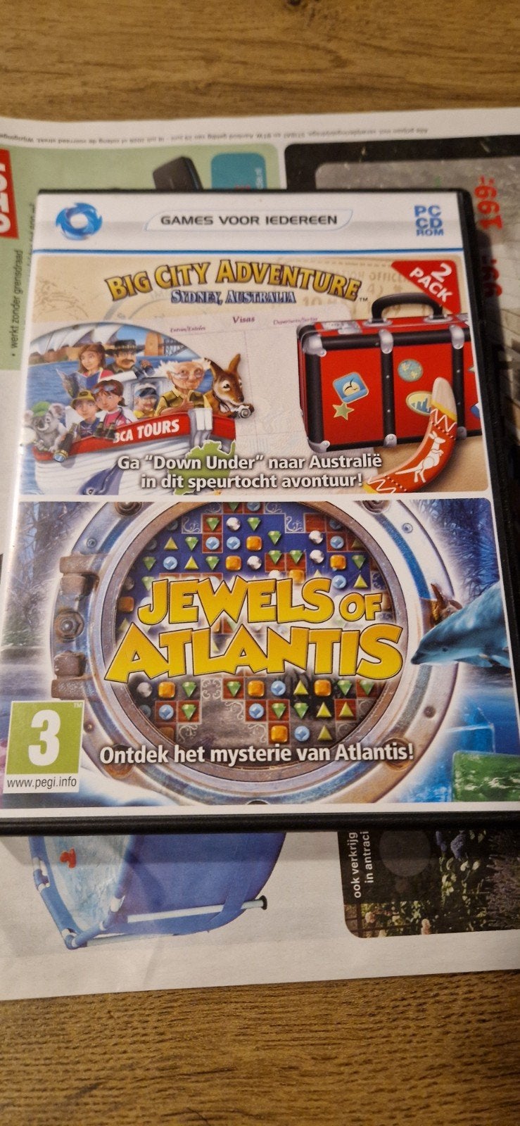 PC CD-ROM: Big City Adventure & Jewels of Atlantis, Puzzel en Educatief, 1 speler, Ophalen of Verzenden, Zo goed als nieuw