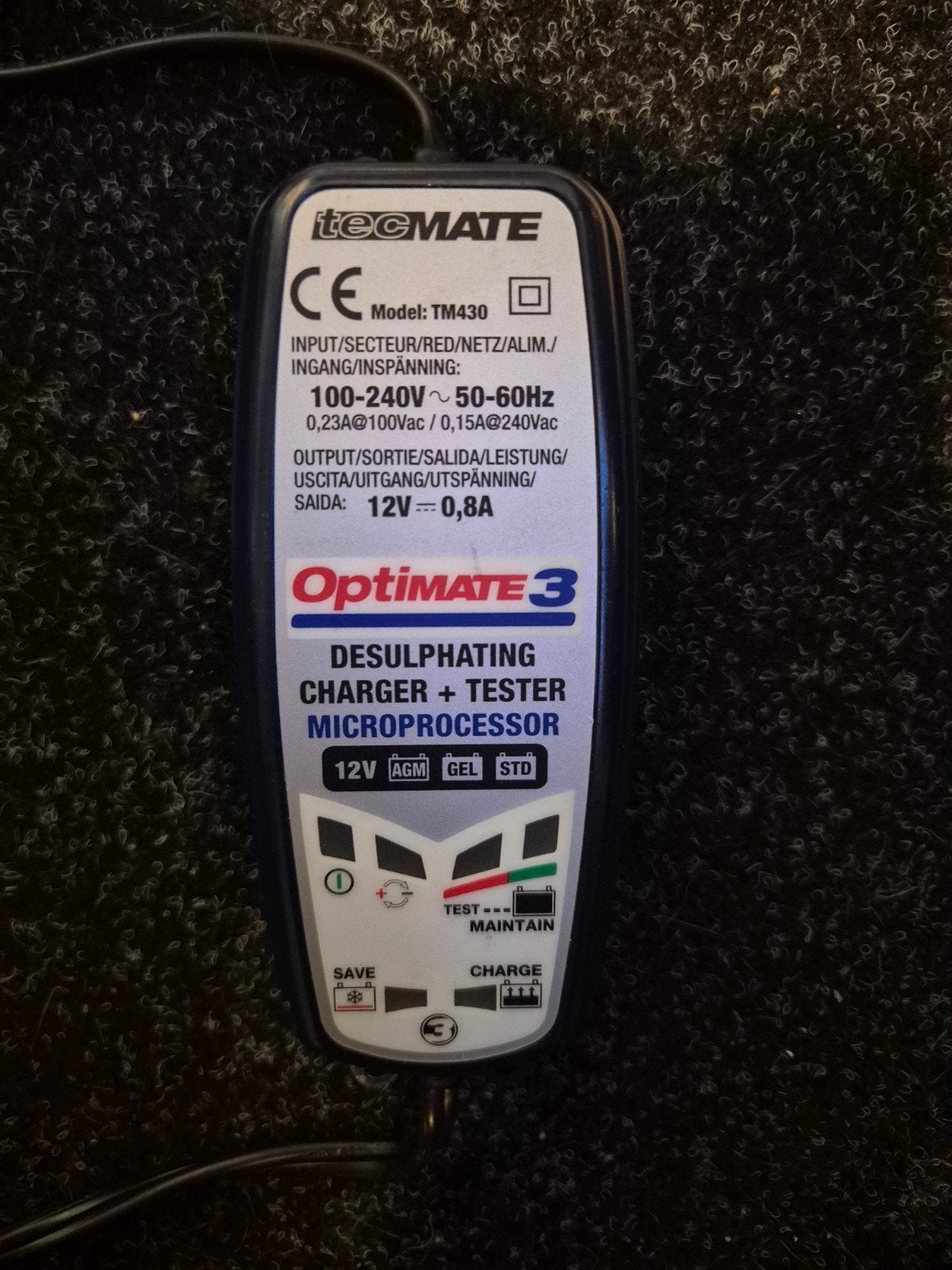 TecMate OptiMate 3 Acculader en Tester 12V, Ophalen of Verzenden, Gebruikt