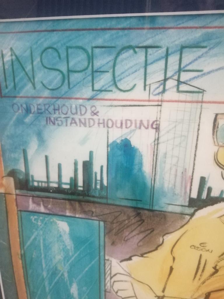 PRACHTIGE GESIGNEERDE ETS UIT DE BOUW JAREN 60 / 83X63 CM, Antiek en Kunst, Kunst | Schilderijen | Abstract, Ophalen of Verzenden