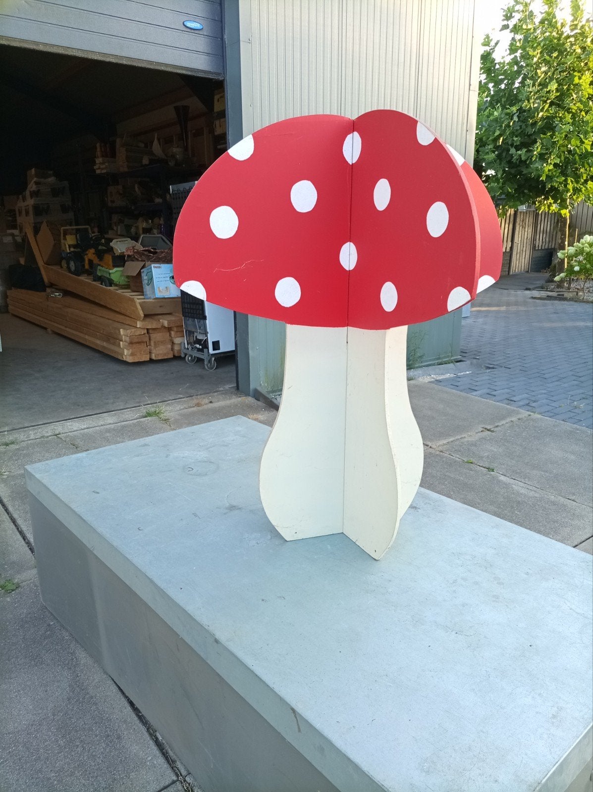 Grote decoratieve paddestoel van MDF - 121 cm hoog, Ophalen, Gebruikt, Meerkleurig, Hout