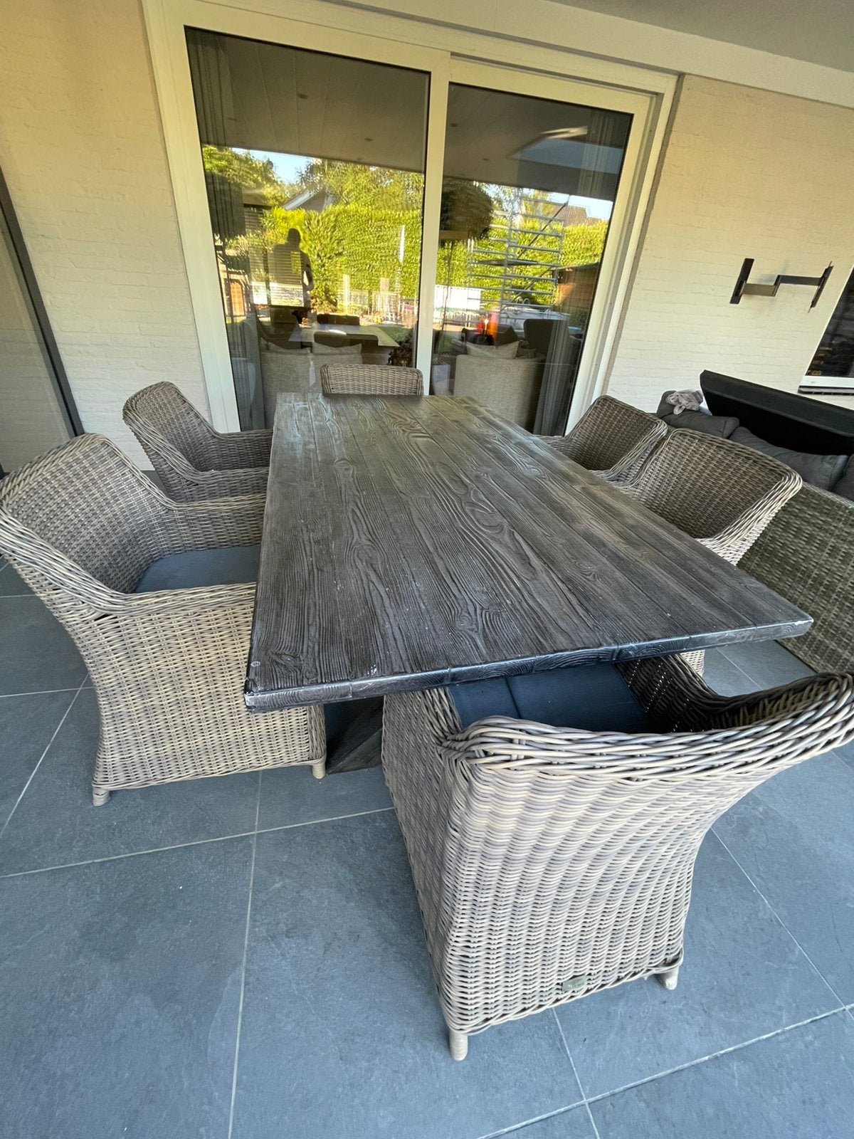 Mooie tuinset (L200xB99) Bois Le Duc tuintafel met 6 stoelen, Tuin en Terras, Tuinsets en Loungesets, Ophalen, 6 zitplaatsen, Aluminium