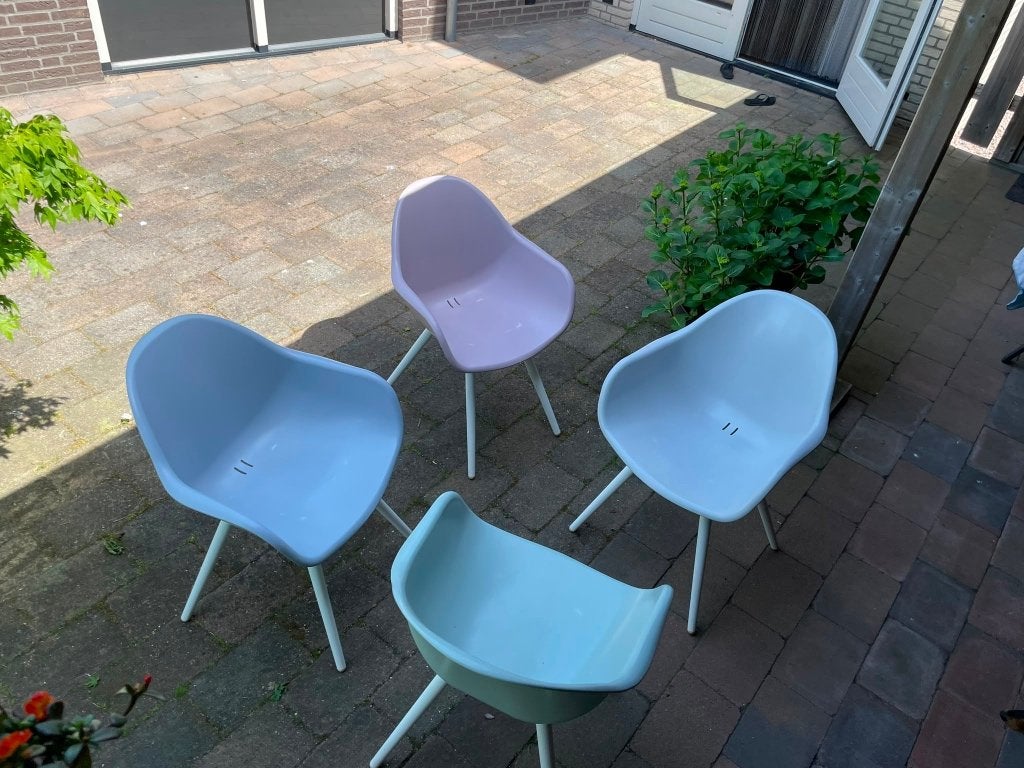 Leuke kunststof tuinstoelen, Tuin en Terras, Ophalen, Gebruikt, Kunststof, Stapelbaar