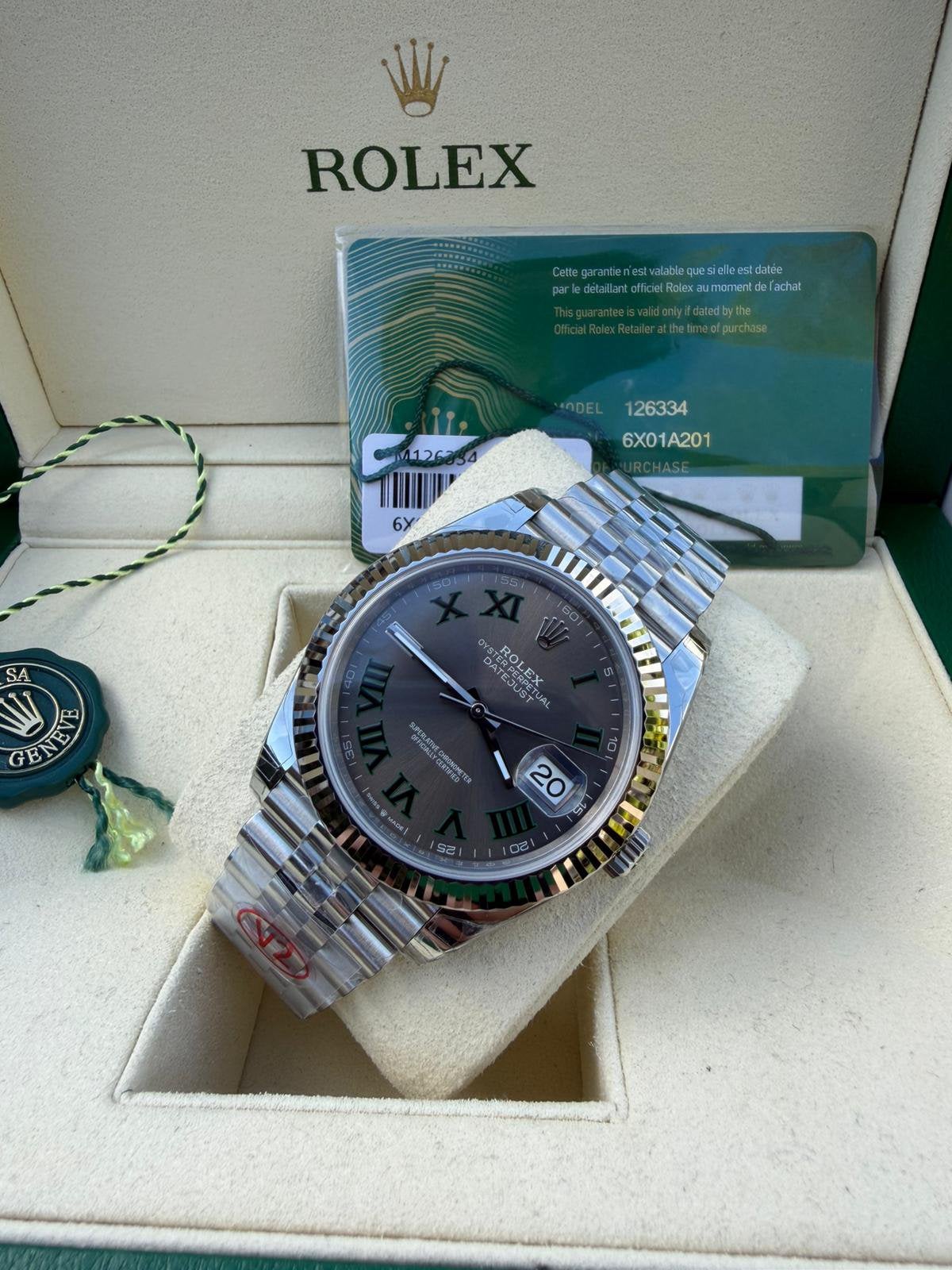Rolex Datejust Wimbledon Rhodium, Sieraden, Tassen en Uiterlijk, Horloges | Heren, Staal, Polshorloge, Nieuw, Ophalen of Verzenden