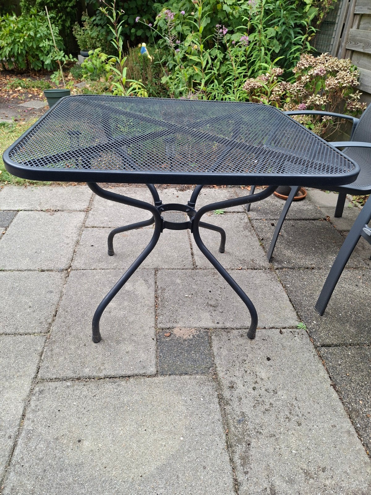 Tuintafel antraciet 90x90 cm, Tuin en Terras, Ophalen, Gebruikt, Vierkant