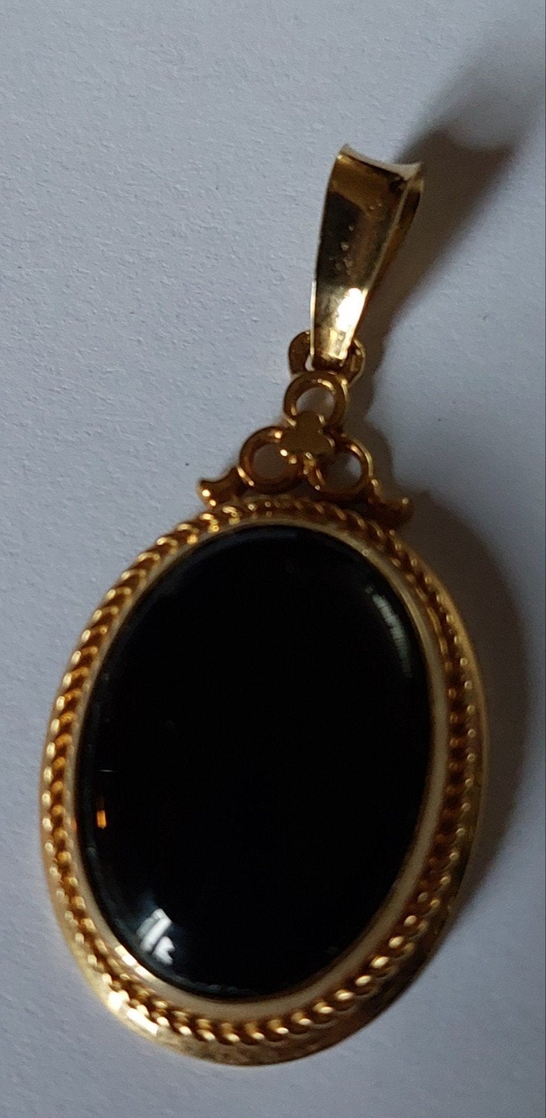Gouden Onyx hanger, Ophalen of Verzenden, Zo goed als nieuw, Goud, Goud