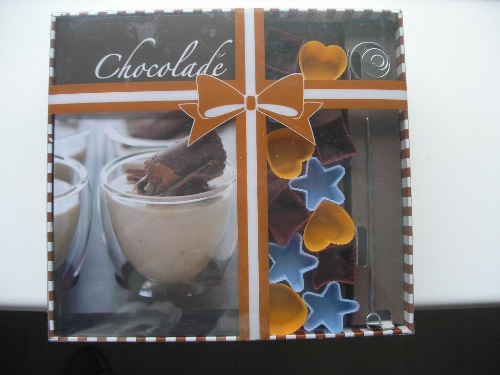 Chocolade boek box, 12 vormpjes, truffelspiraal, Nieuw!, Ophalen of Verzenden, Nieuw, Taart, Gebak en Desserts