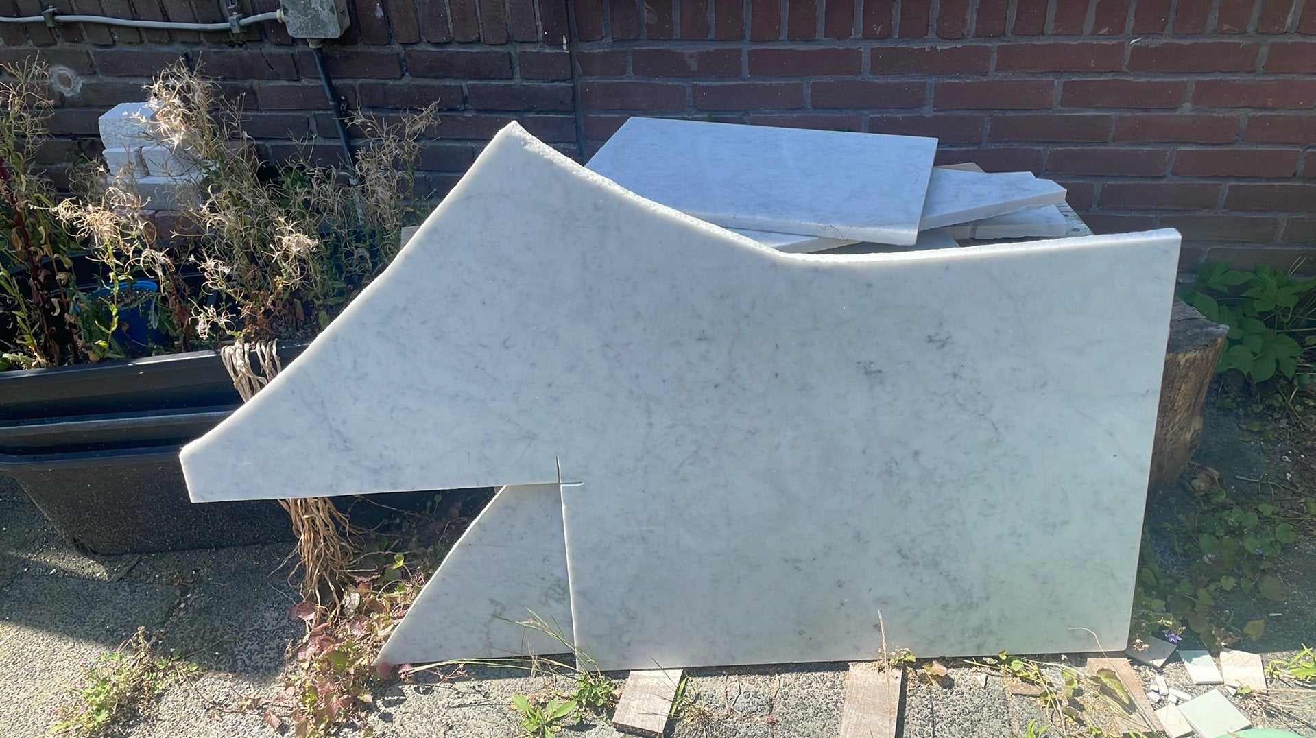 Stukken marmer plaat 2cm dik 70x55 40x40 46x29, Ophalen