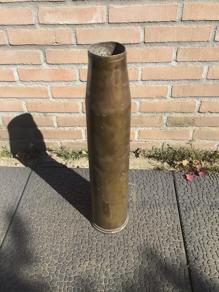 Grote messing artillerie granaathuls 1944, Ophalen of Verzenden, Overige soorten, Overige gebieden, Hulzen of Bodemvondsten