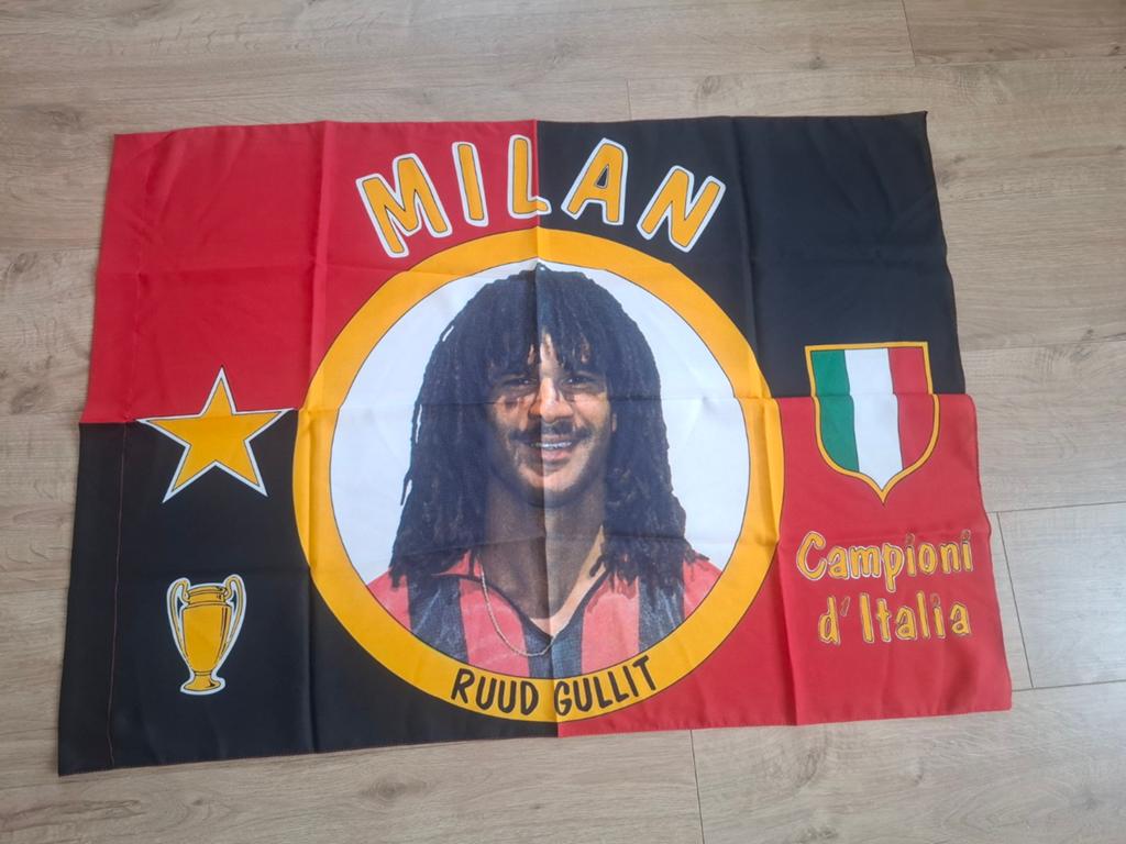 Ruud Gullit vlag - AC Milan / 99x75cm, Ophalen of Verzenden, Zo goed als nieuw, Buitenlandse clubs