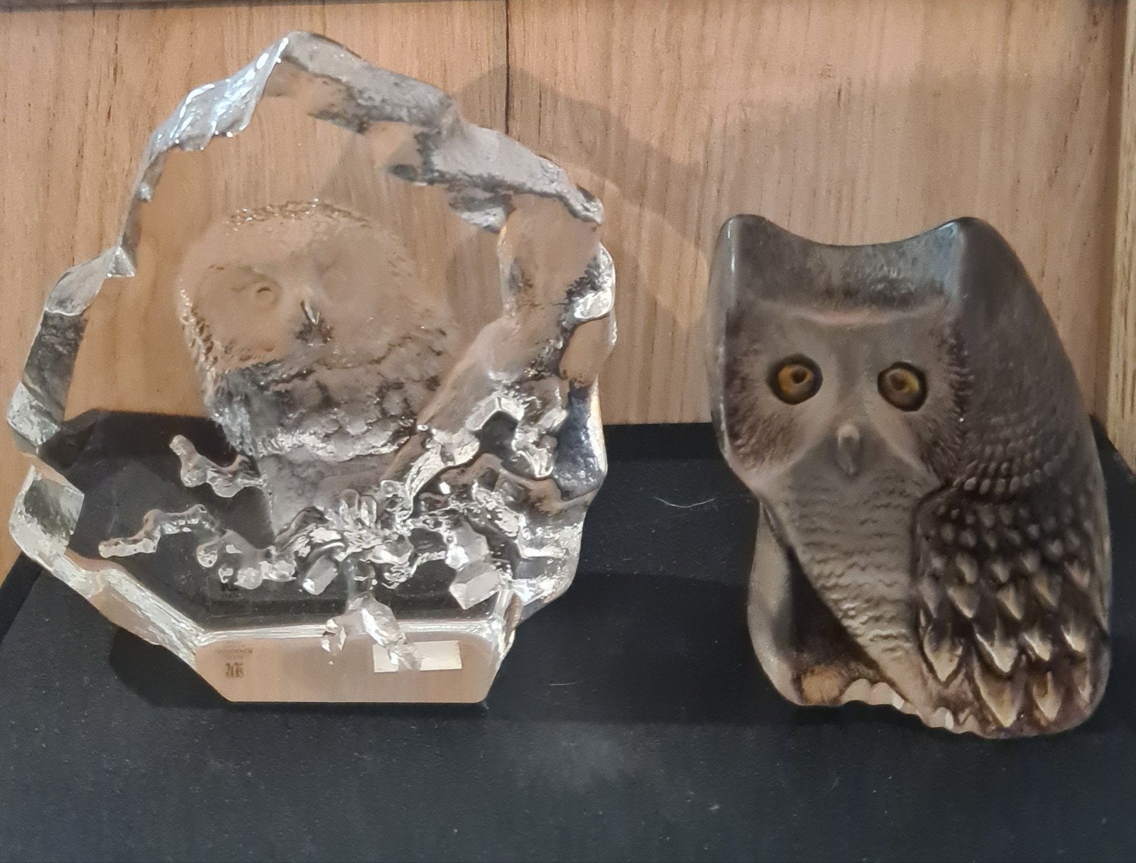 Mats Jonasson Maleras Uilen Kristal Glas Beeldjes Set, Ophalen of Verzenden