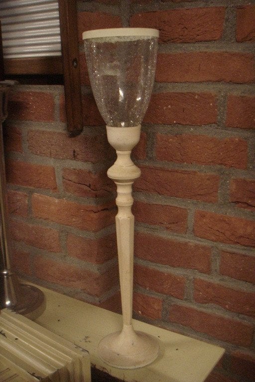 KANDELAAR gietijzer oud wit - WINDLICHT Flamant, Huis en Inrichting, Wilms, Ophalen of Verzenden, Zo goed als nieuw, Metaal