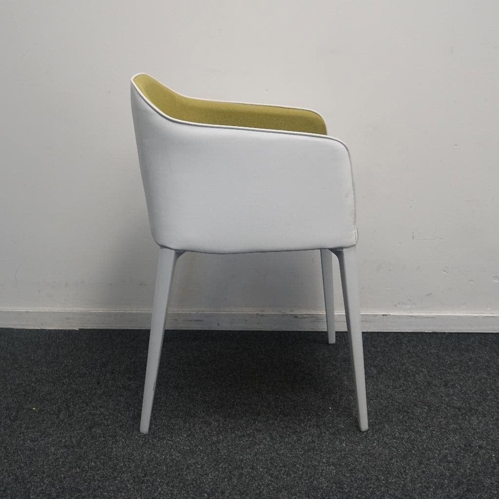 Pedrali Laja 885 Design Stoelen | Wit / Groen | Leer /, Gebruikt, -, Wit, -