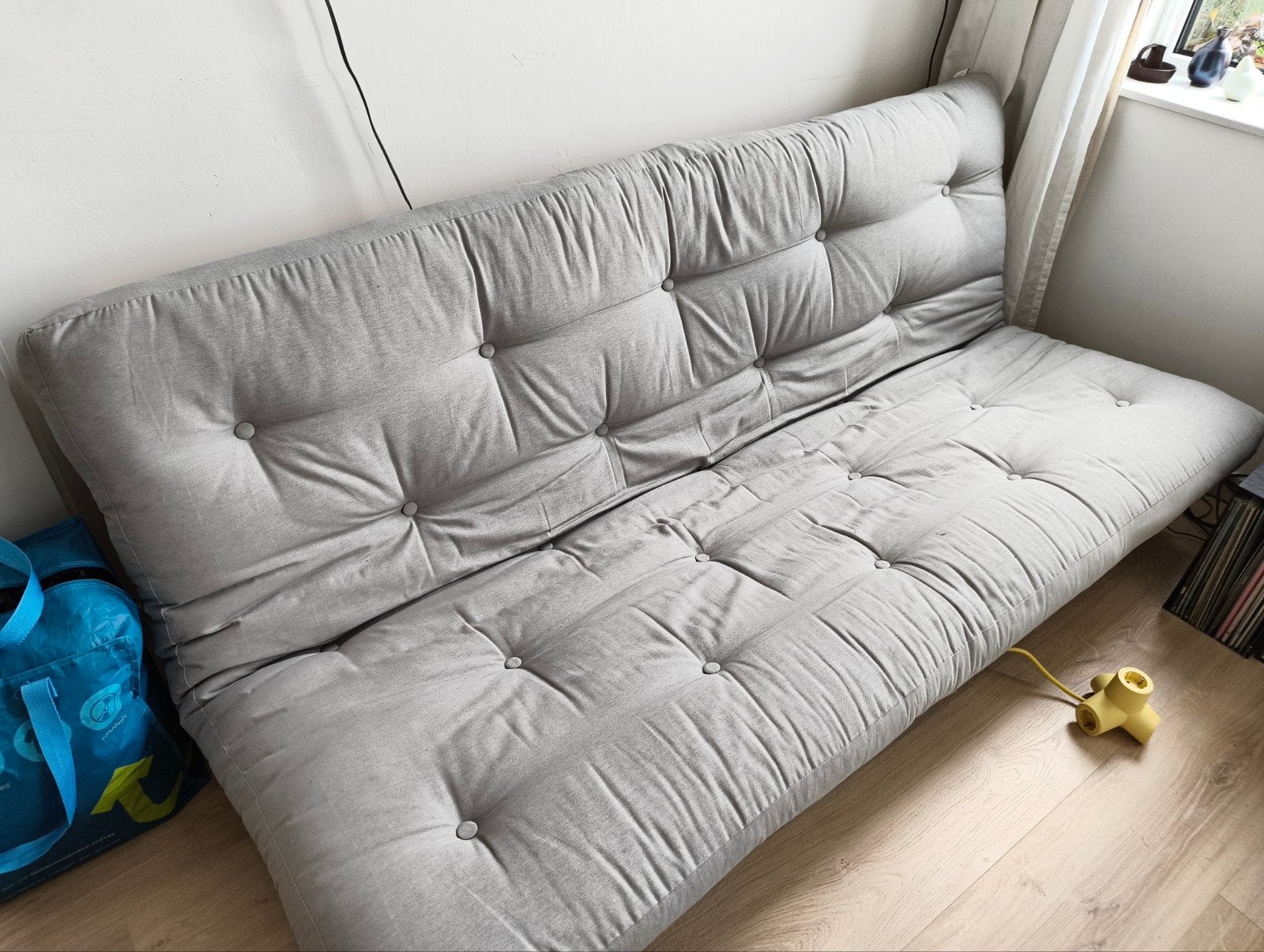 Karup Slaapbank Futon Beige Grijs, Ophalen, Tweepersoons, Beige, 140 cm