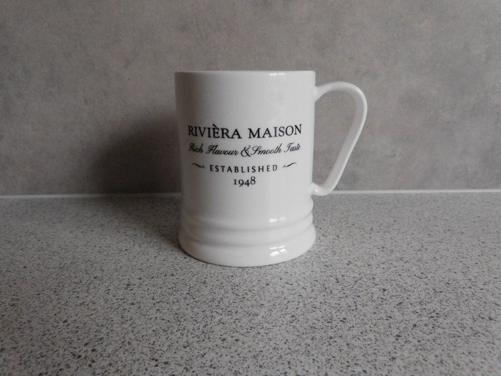 Rivièra Maison Mok Rich Flavour, Smooth taste - 9x7 cm., Huis en Inrichting, Overige merken, Keramiek, Zo goed als nieuw, Modern