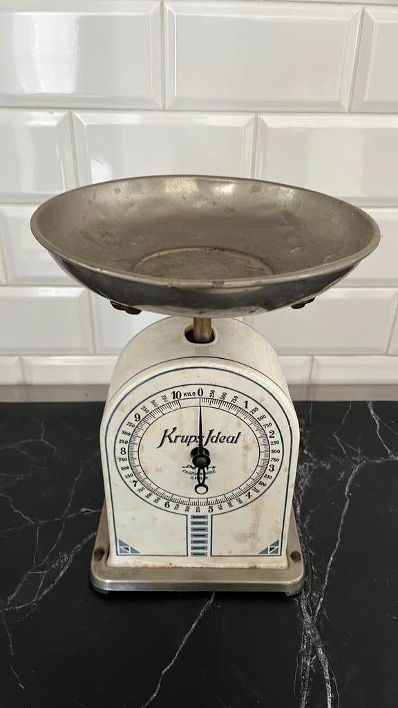 Oude krups ideal antiek keukenweegschaal brocante, Antiek en Kunst, Ophalen of Verzenden