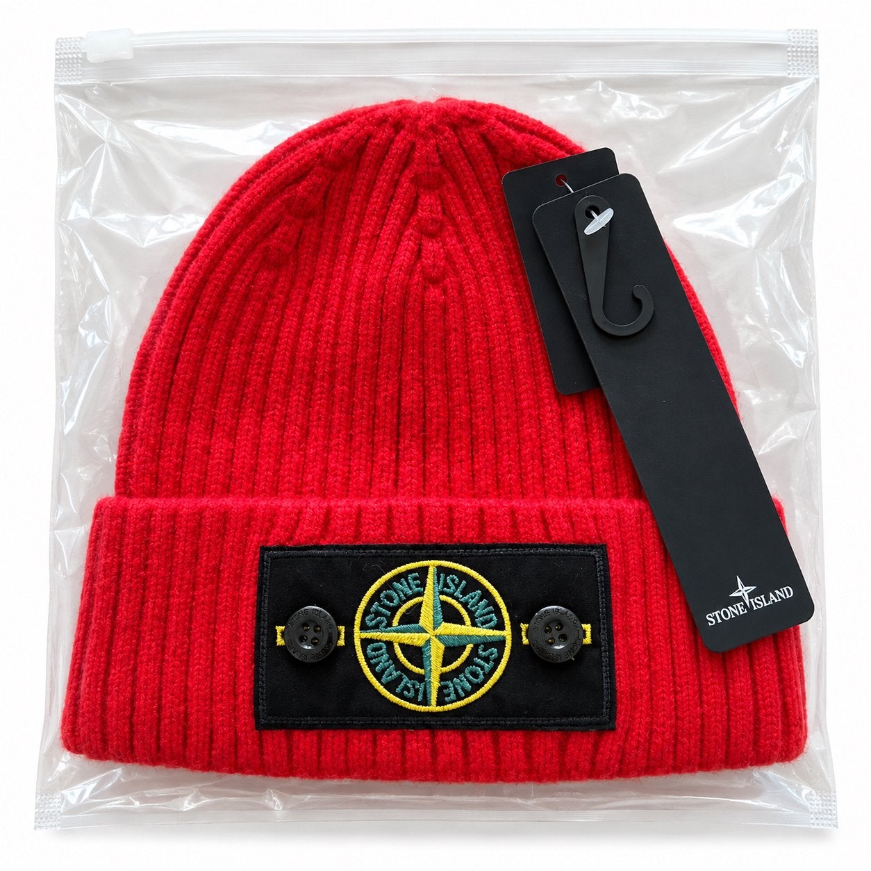 Stone Island Muts Rood Beanie Nieuw met Label, Kleding | Heren, Verzenden, Nieuw, Overige maten, Muts