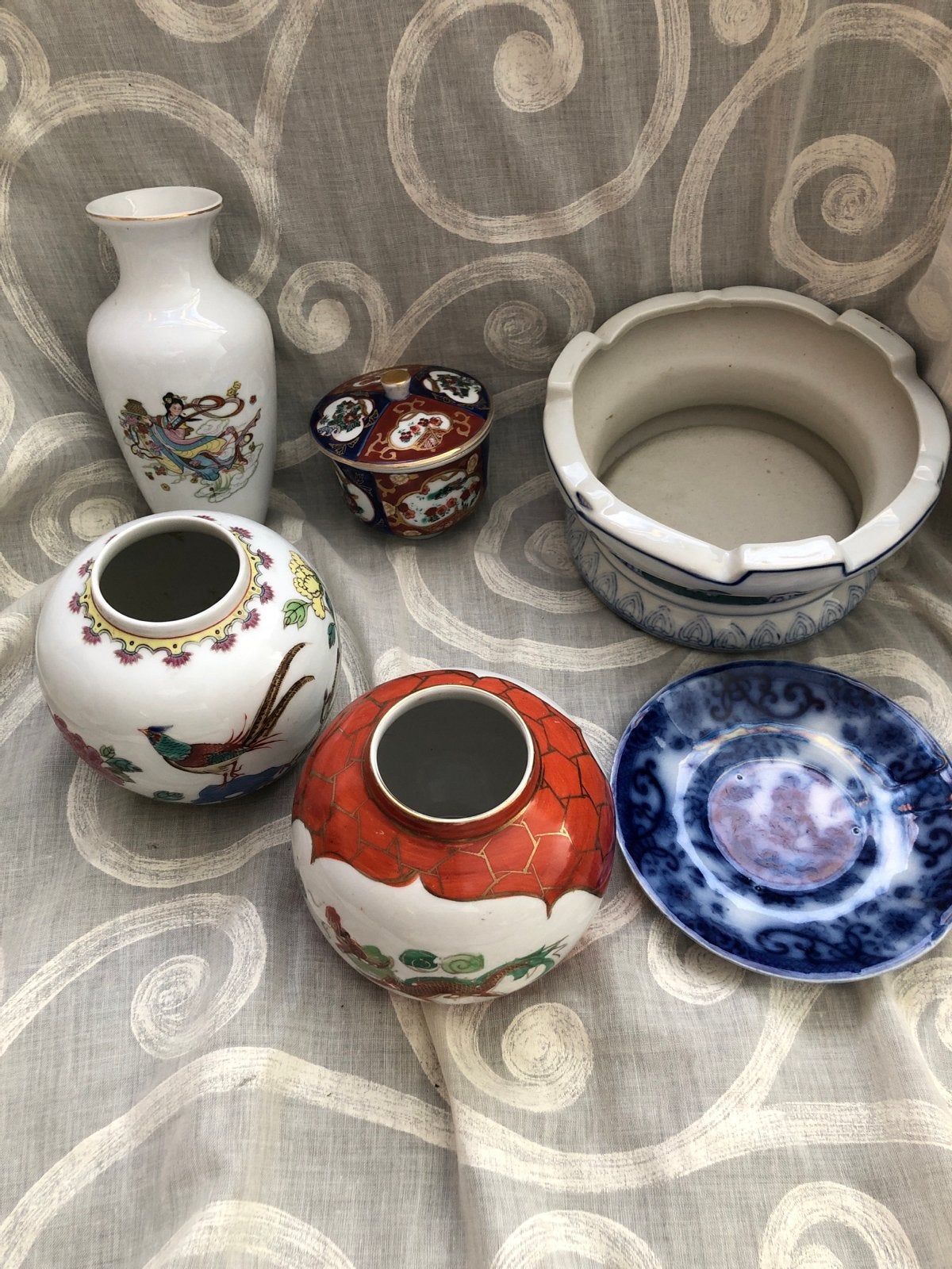 Set van 6 Chinese vazen en schalen, Huis en Inrichting, Woonaccessoires | Vazen, Ophalen
