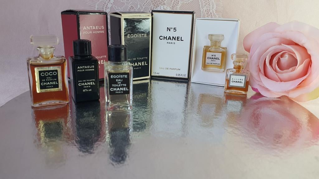 Chanel parfum miniatures Coco Allure N 5 Egoïste Antaeus, Ophalen of Verzenden, Miniatuur