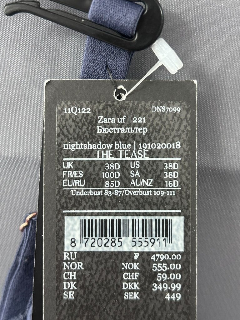 Hunkemöller Noir Collection Zara Bh - 85D, Hunkemöller, Ophalen of Verzenden, Blauw, BH