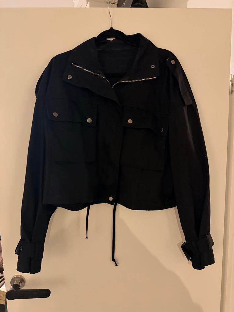Zwart 100% Katoenen Blogger Trending Jasje Maat XL, Ophalen of Verzenden, Zo goed als nieuw, Maat 46/48 (XL) of groter, Zwart