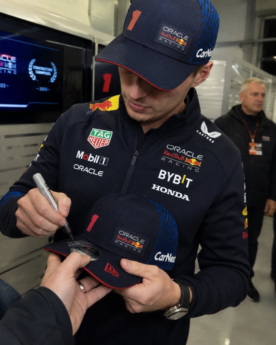 Gesigneerde Max Verstappen Red Bull Racing Pet, Kleding | Heren, Hoeden en Petten, Zo goed als nieuw, Pet, One size fits all, Ophalen of Verzenden