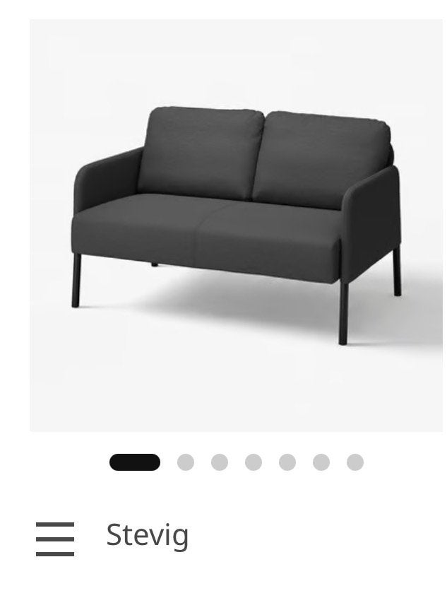 2 zitsbank Ikea Glowstad donkergrijs, Ophalen, Tweepersoons, 75 tot 100 cm, Zo goed als nieuw
