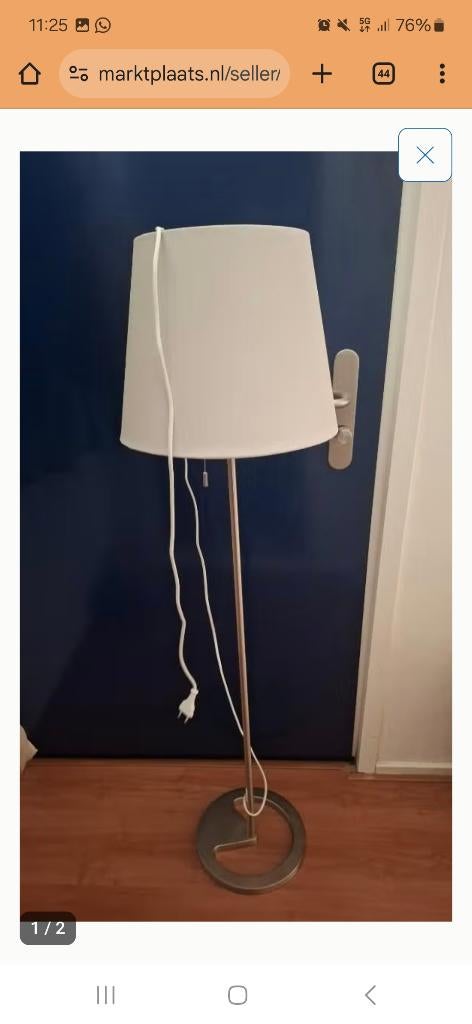 Ikea staande lamp, Huis en Inrichting, Ophalen, Zo goed als nieuw, Metaal, 150 tot 200 cm