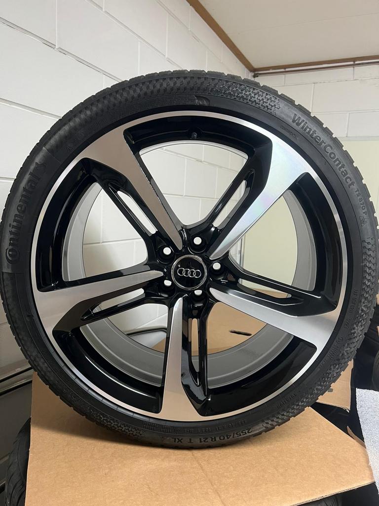 Originele 21 inch Audi Rotor velgen met winterbanden, Ophalen, Gebruikt, Banden en Velgen, 21 inch
