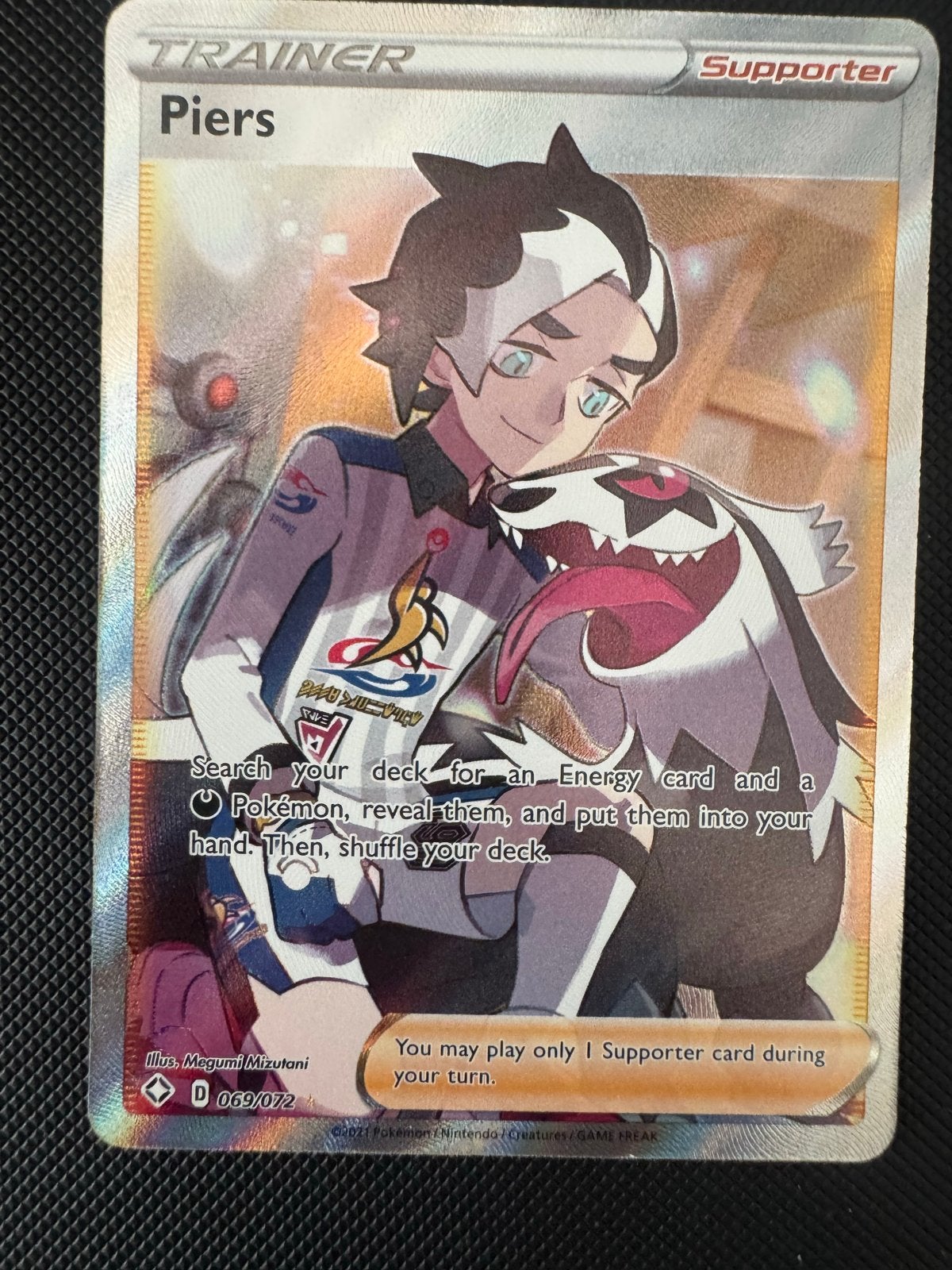 Piers Full Art Trainer Kaart D 069/072 Pokémon, Ophalen of Verzenden, Zo goed als nieuw, Losse kaart