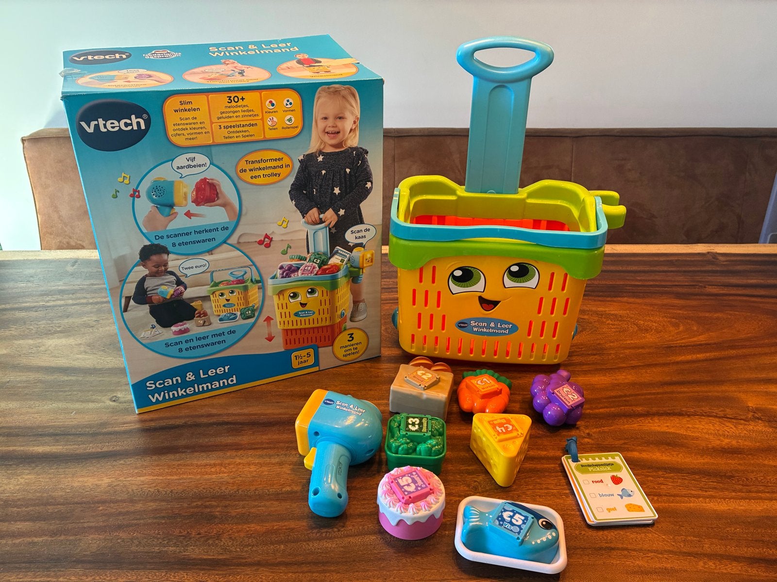 VTech Scan & Leer Winkelmandje met geluid en licht, Kinderen en Baby's, Ophalen, Zo goed als nieuw, Overige typen, Met licht