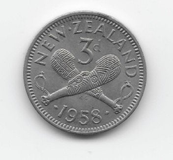 Nieuw-Zeeland 3 pence 1958 KM# 25.2, Postzegels en Munten, Munten | Oceanië, Verzenden, Losse munt