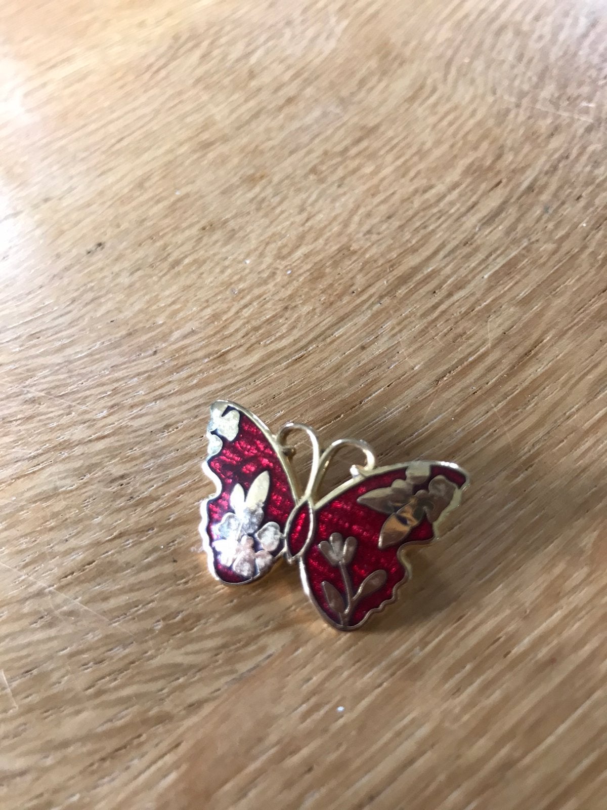 Broche vlinder cloisonne, Ophalen of Verzenden, Zo goed als nieuw, Overige materialen