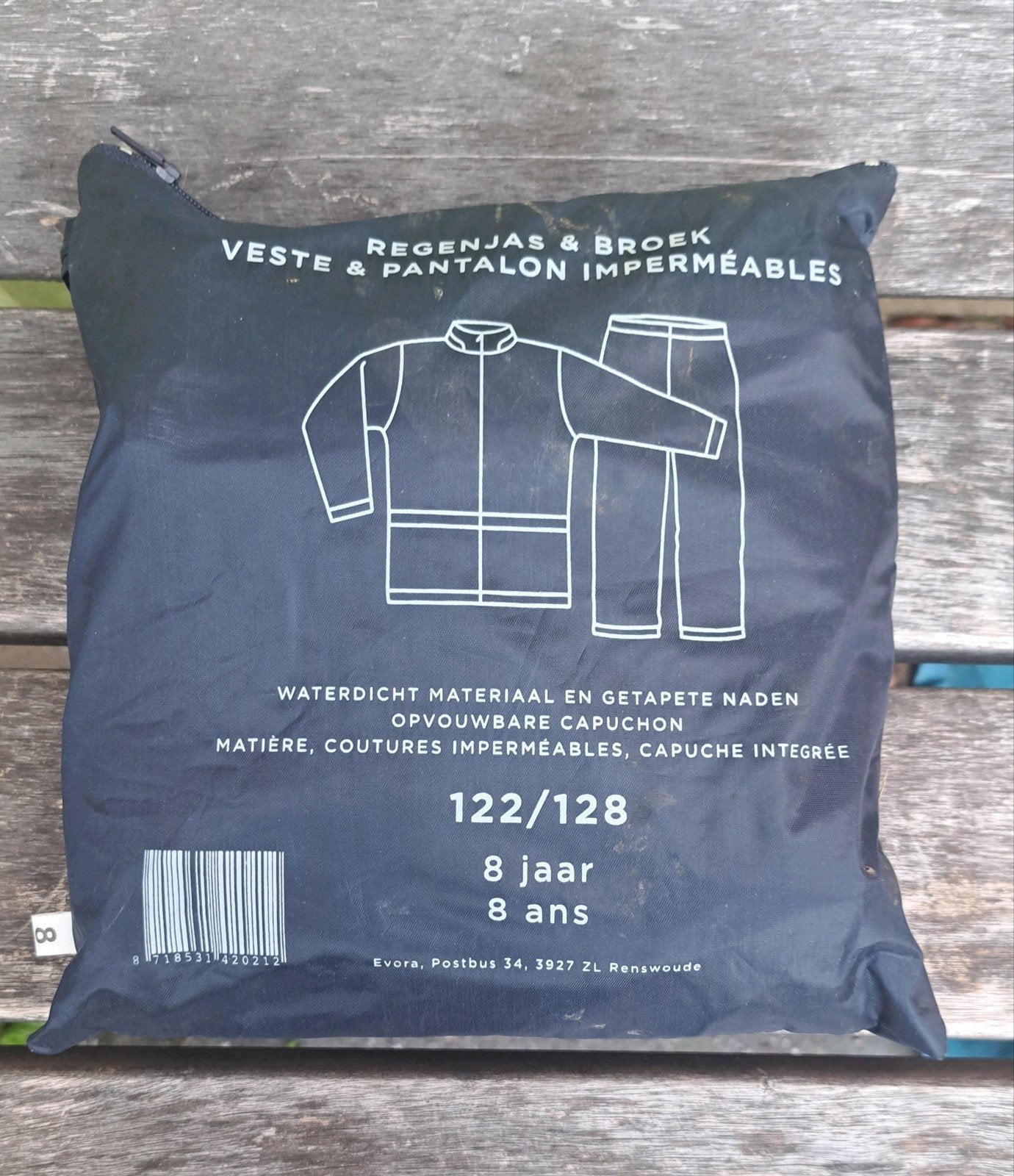 regenpak 122/128 ca. 8 jaar, Caravans en Kamperen, Ophalen of Verzenden, Zo goed als nieuw, Regenpak, Kinderen