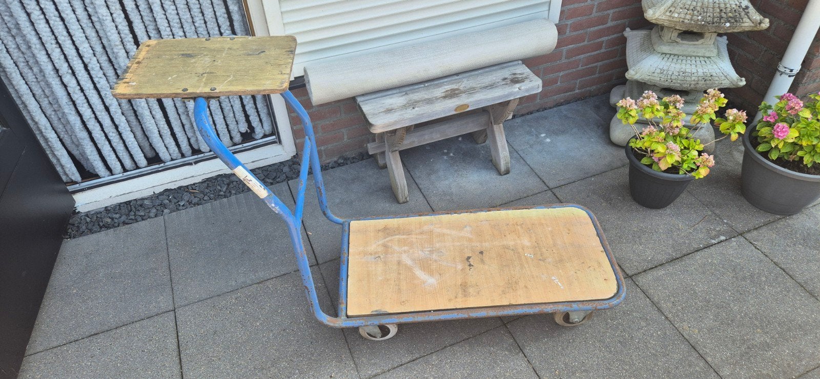 Handige transportkar met twee plateaus, 100 liter of meer, Ophalen, Gebruikt, Transportkar
