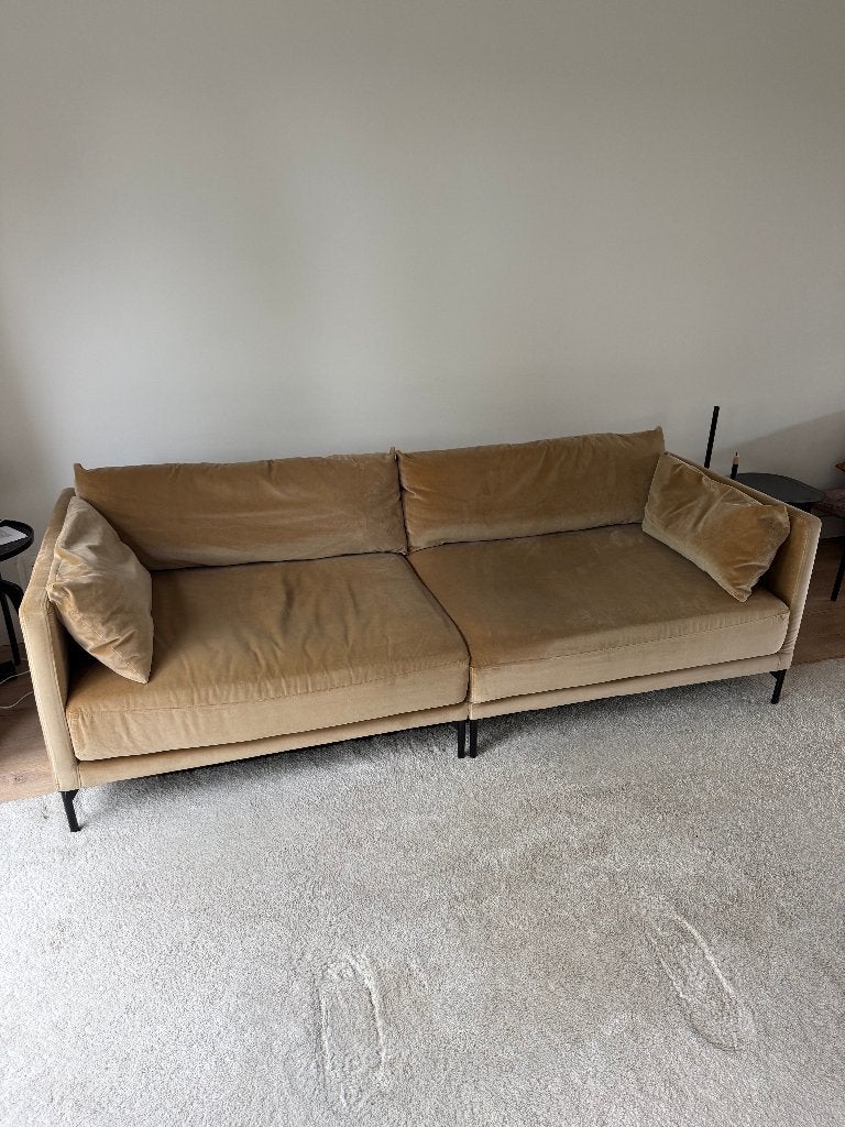 SOFACOMPANY Vincent bank – Velour Matt Beige (ruime 2 zits), Ophalen, Gebruikt, Driepersoons, 75 tot 100 cm