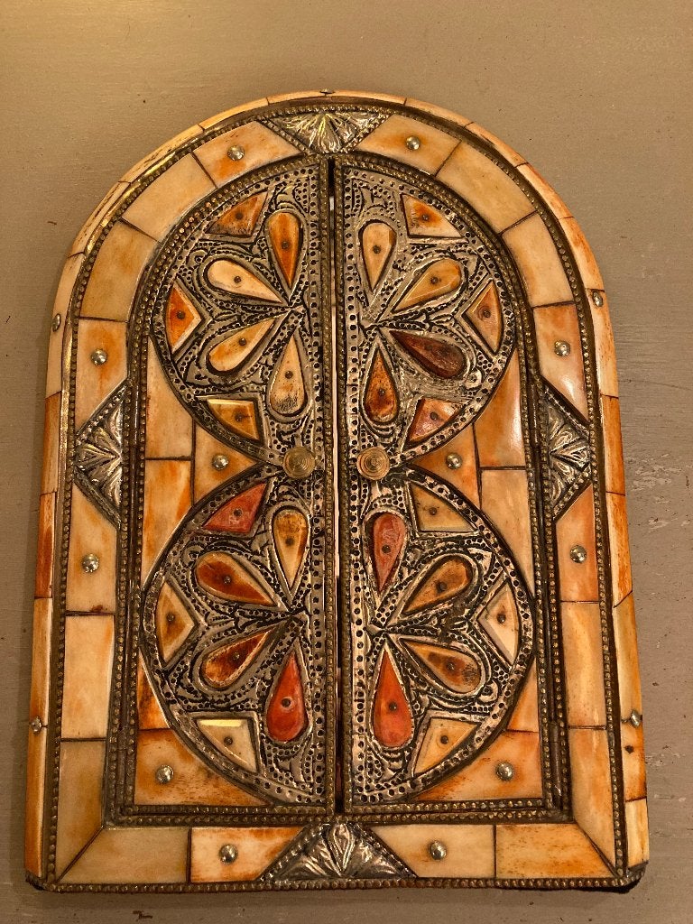 Vintage Marokkaanse sprookjes ingelegd boho spiegel deurtjes, Minder dan 50 cm, Ophalen of Verzenden, Zo goed als nieuw, Minder dan 100 cm