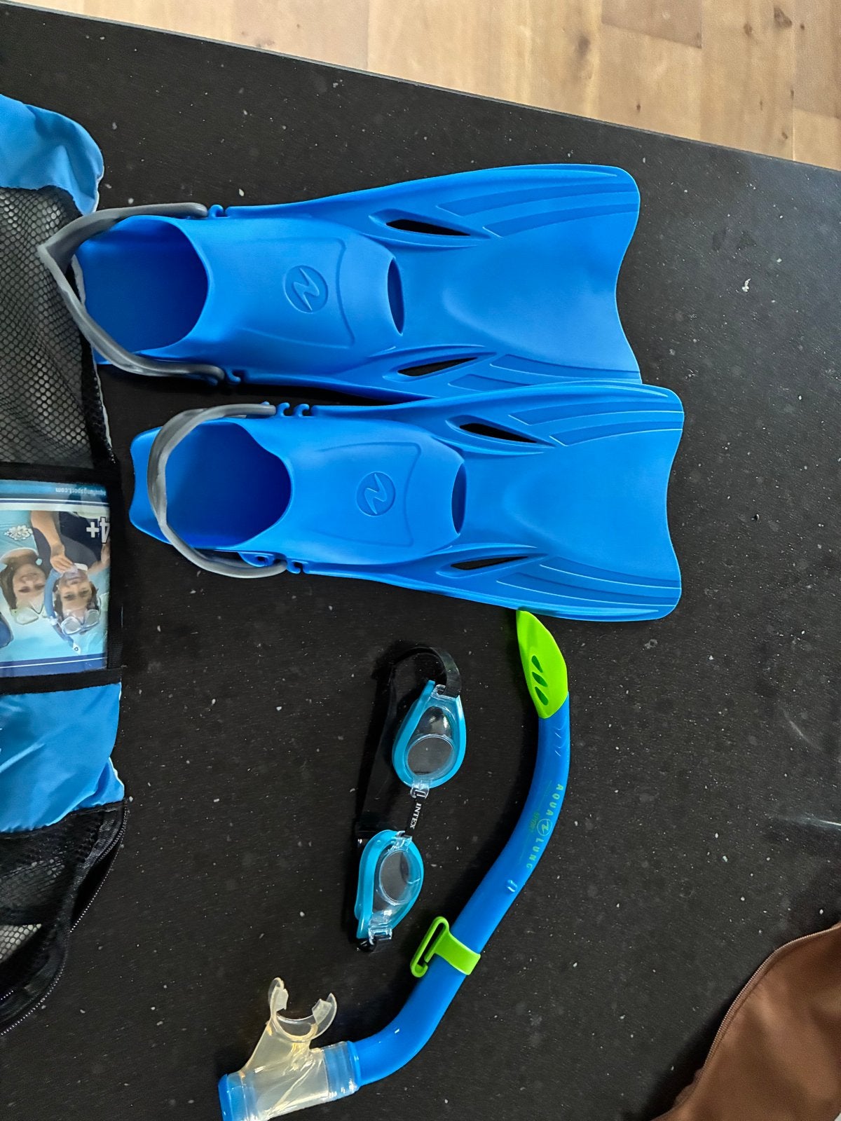 Aqua Lung Sport Duikbril, Snorkel en Flippers Set, Ophalen of Verzenden, Gebruikt, Duikbril of Snorkel