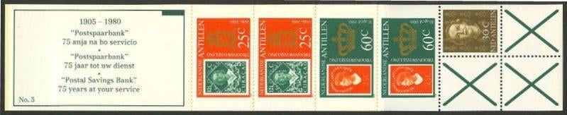 Nederlandse Antillen Postzegelboekje 5 postfris 1980, Postzegels en Munten, Postzegels | Nederlandse Antillen en Aruba, Ophalen of Verzenden