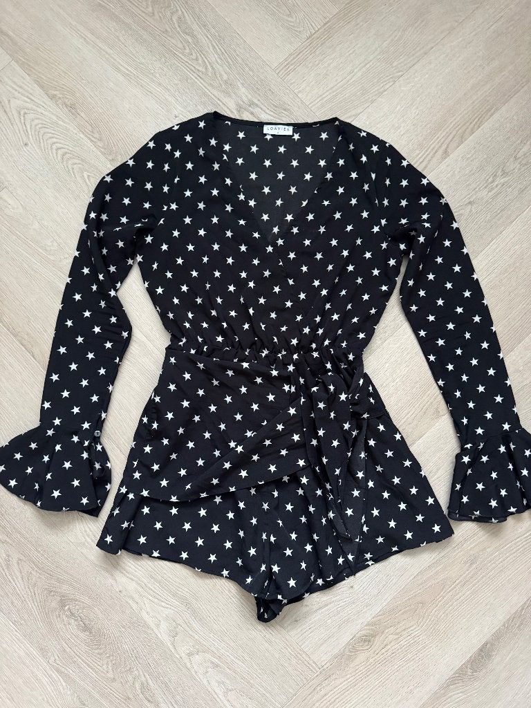 Loavies playsuit, maat S, zwart met sterren, Zwart, Ophalen of Verzenden, Maat 36 (S), Boven de knie