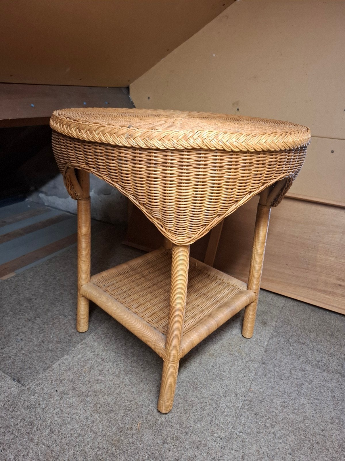 Rotan bijzettafel - Rond, Overige materialen, Minder dan 55 cm, Gebruikt, Rond