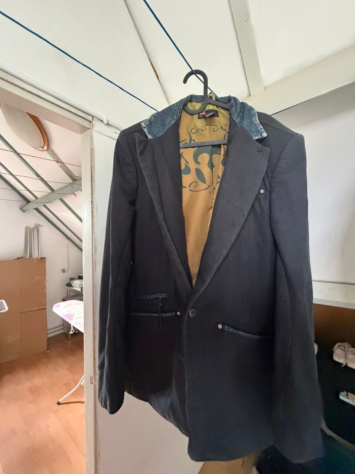 Vintage Diesel Colbert - Maat L - Uniek Design, Maat 52/54 (L), Diesel, Zwart, Ophalen of Verzenden