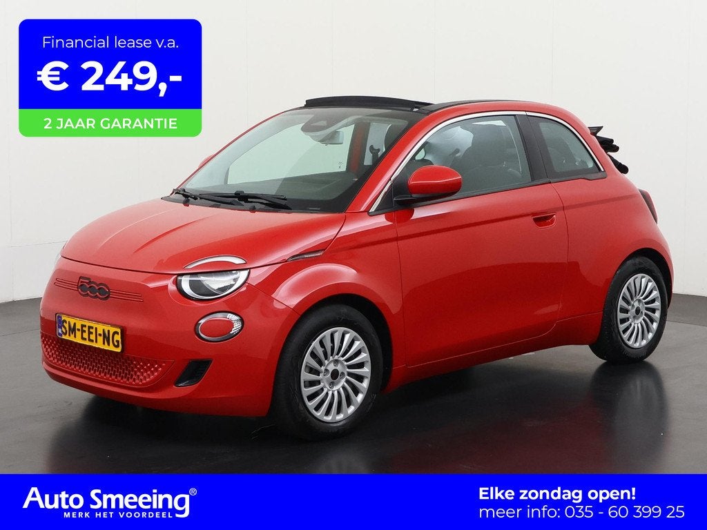 Fiat 500e C RED 42 kWh | SOH 100% | Camera | Navigatie | App, Auto's, Fiat, 12 maanden, Stof, Gebruikt, 4 stoelen