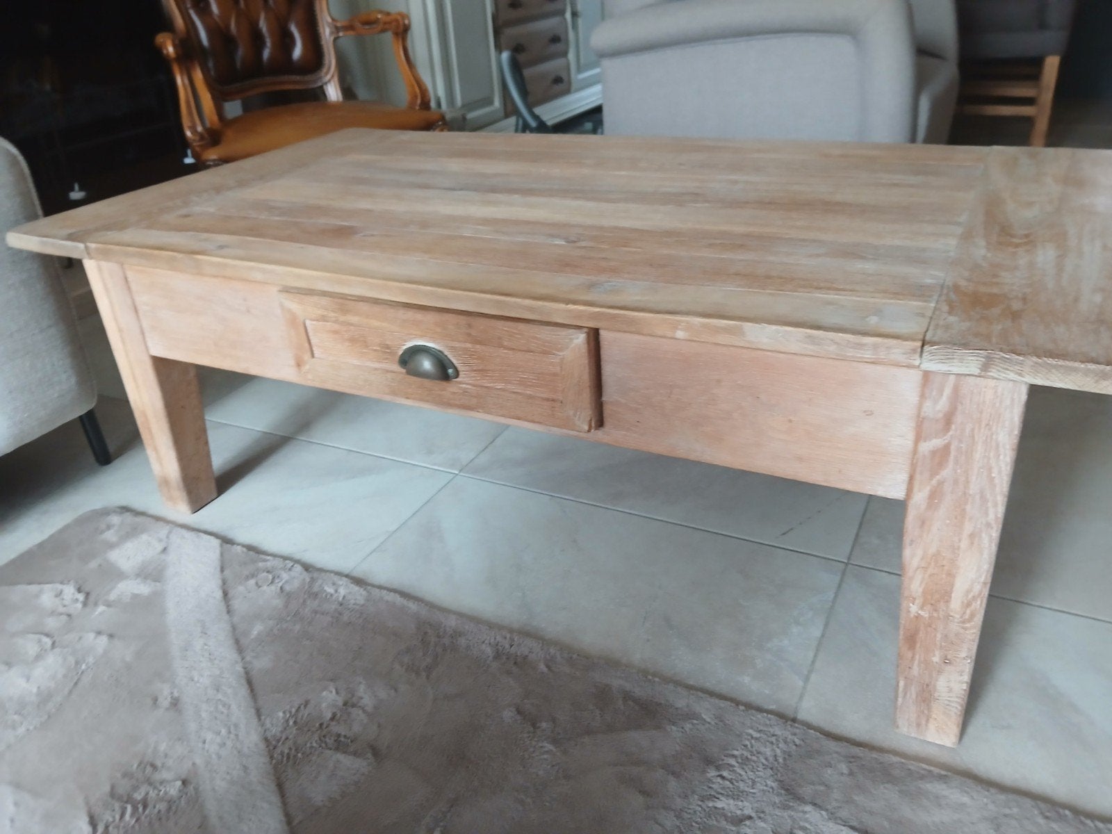 White wash eiken salontafel, Huis en Inrichting, Ophalen