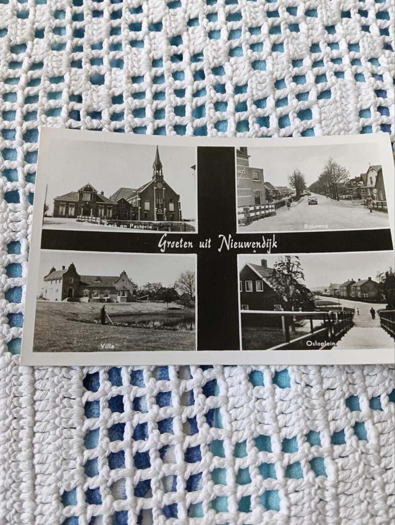 Oude kaart Groeten uit Nieuwendijk - Gelopen, Ophalen of Verzenden, 1920 tot 1940, Gelopen, Noord-Brabant