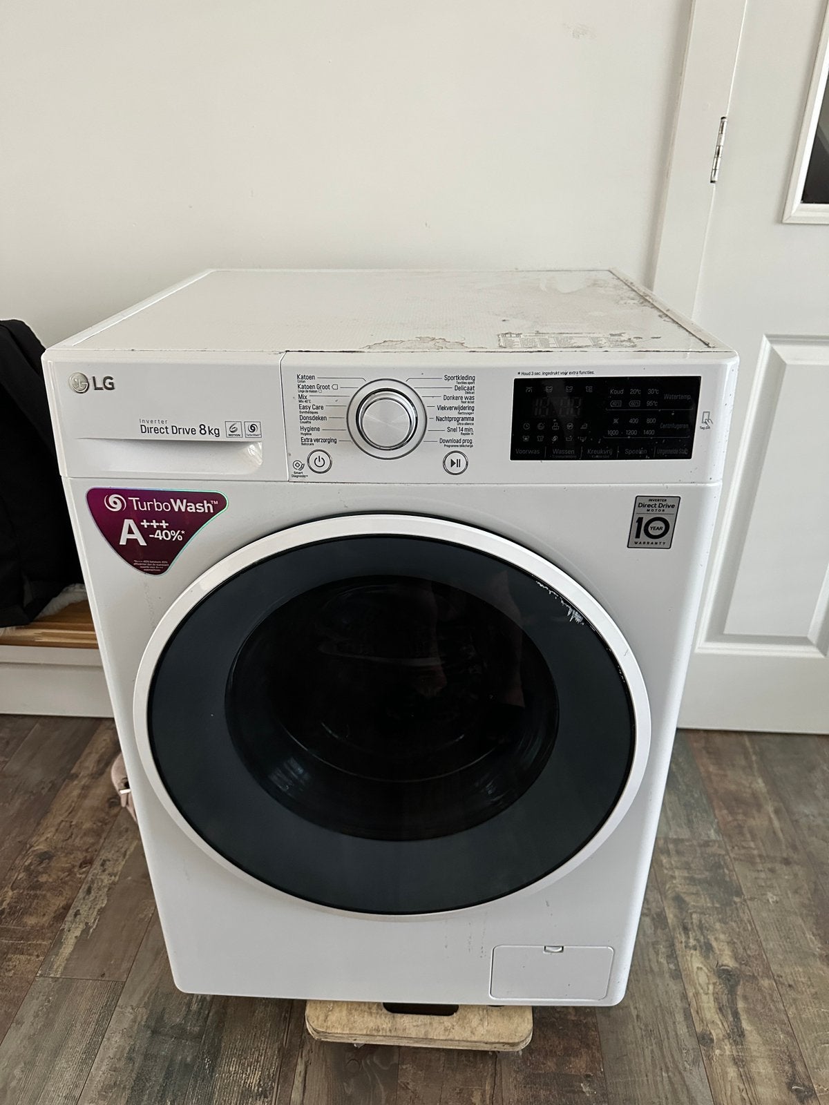 LG 8kl Inverter Washer, 8 tot 10 kg, Ophalen of Verzenden, Zo goed als nieuw, 85 tot 90 cm