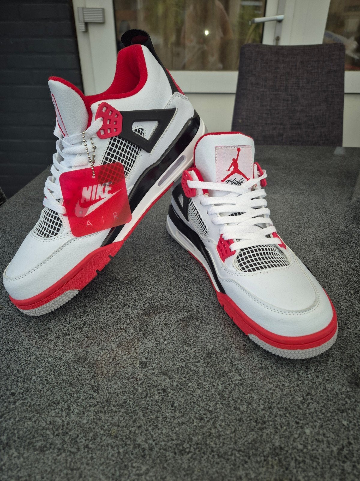 Nike Air Jordan 4 Retro Fire Red Sneakers, Kleding | Heren, Wit, Nieuw, Ophalen of Verzenden, Sneakers of Gympen